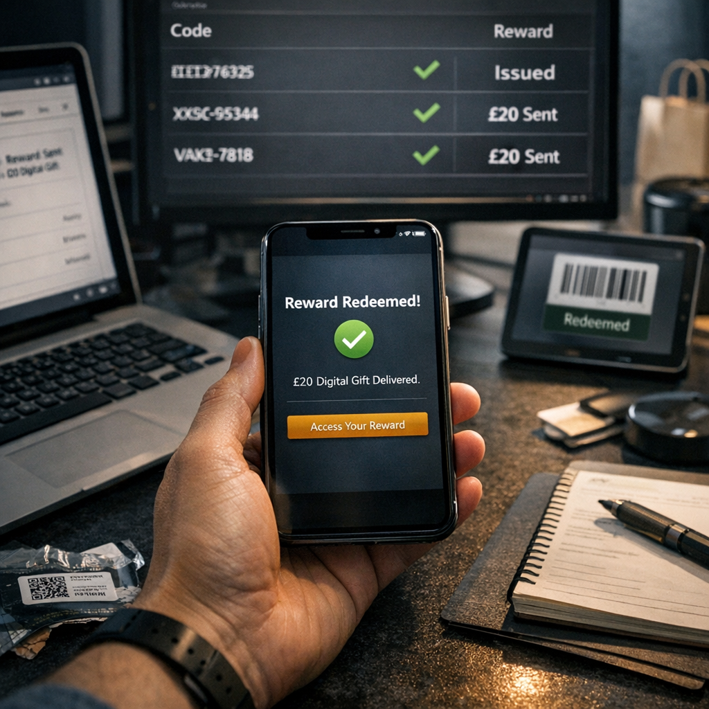 From on-pack code entry to reward in one governed flow