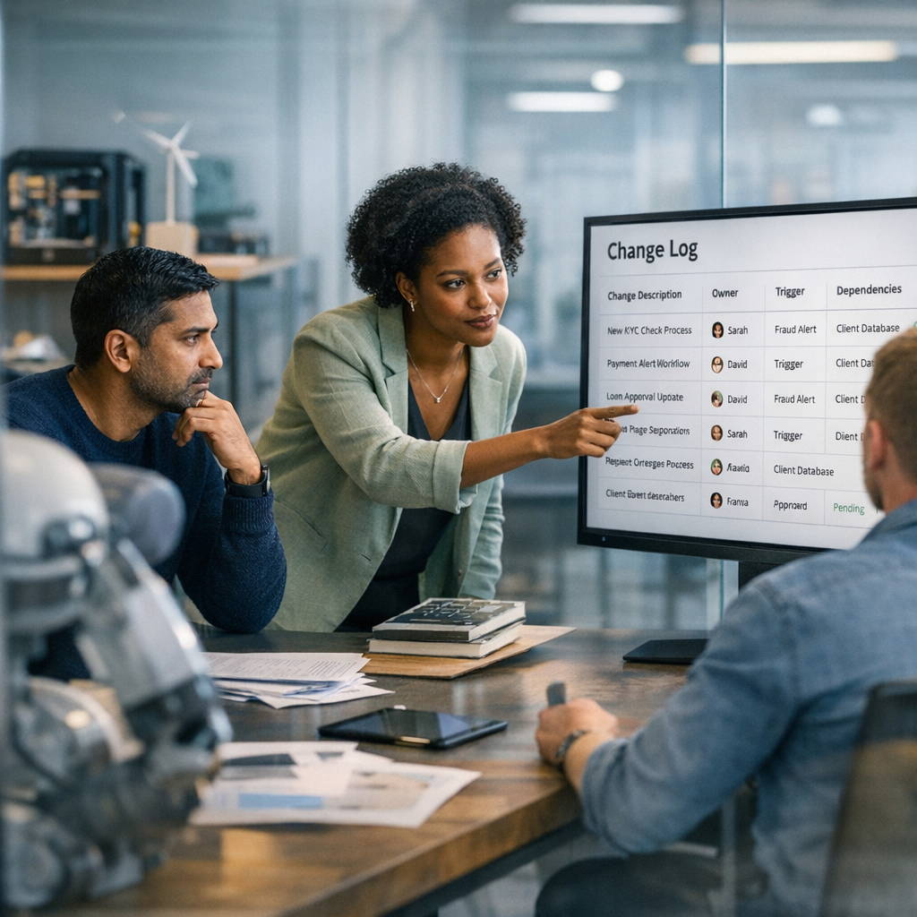 How UK financial services teams can document automation changes for audit, approvals and customer