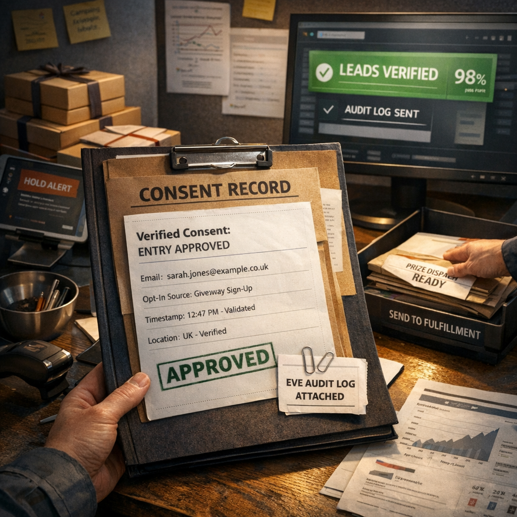 Consent journey design for giveaways without harming deliverability