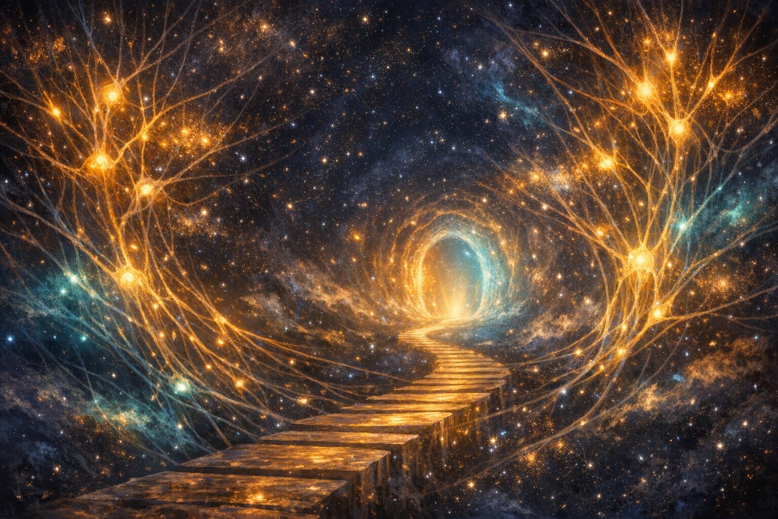 Abstract neural star field guiding a structured brief