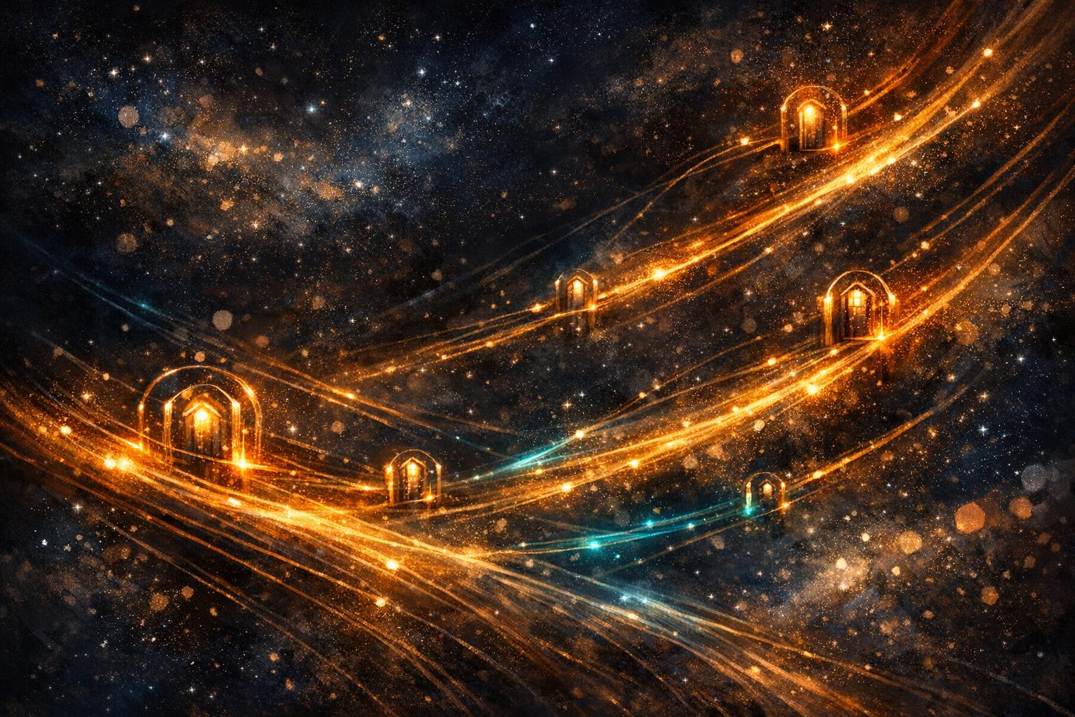 Payment Services product visual in the Kosmos starfield style